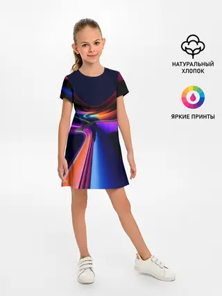 Детское платье / Красочные светящиеся линии