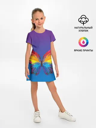 Детское платье / красочная бабочка