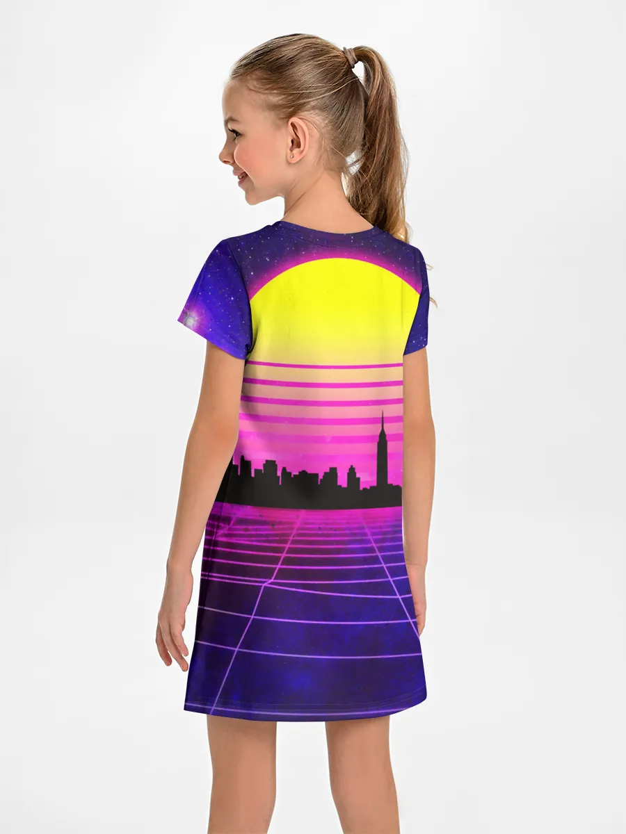 Детское платье / ГОРОД В НЕОНЕ