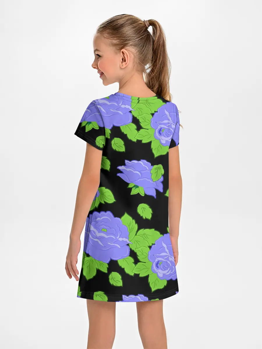 Детское платье / Синие розы