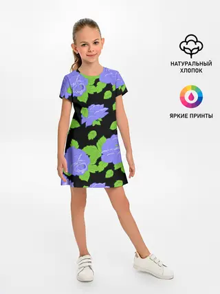 Детское платье / Синие розы