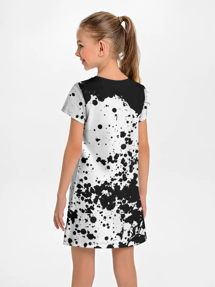 Детское платье / Черно-белые капли