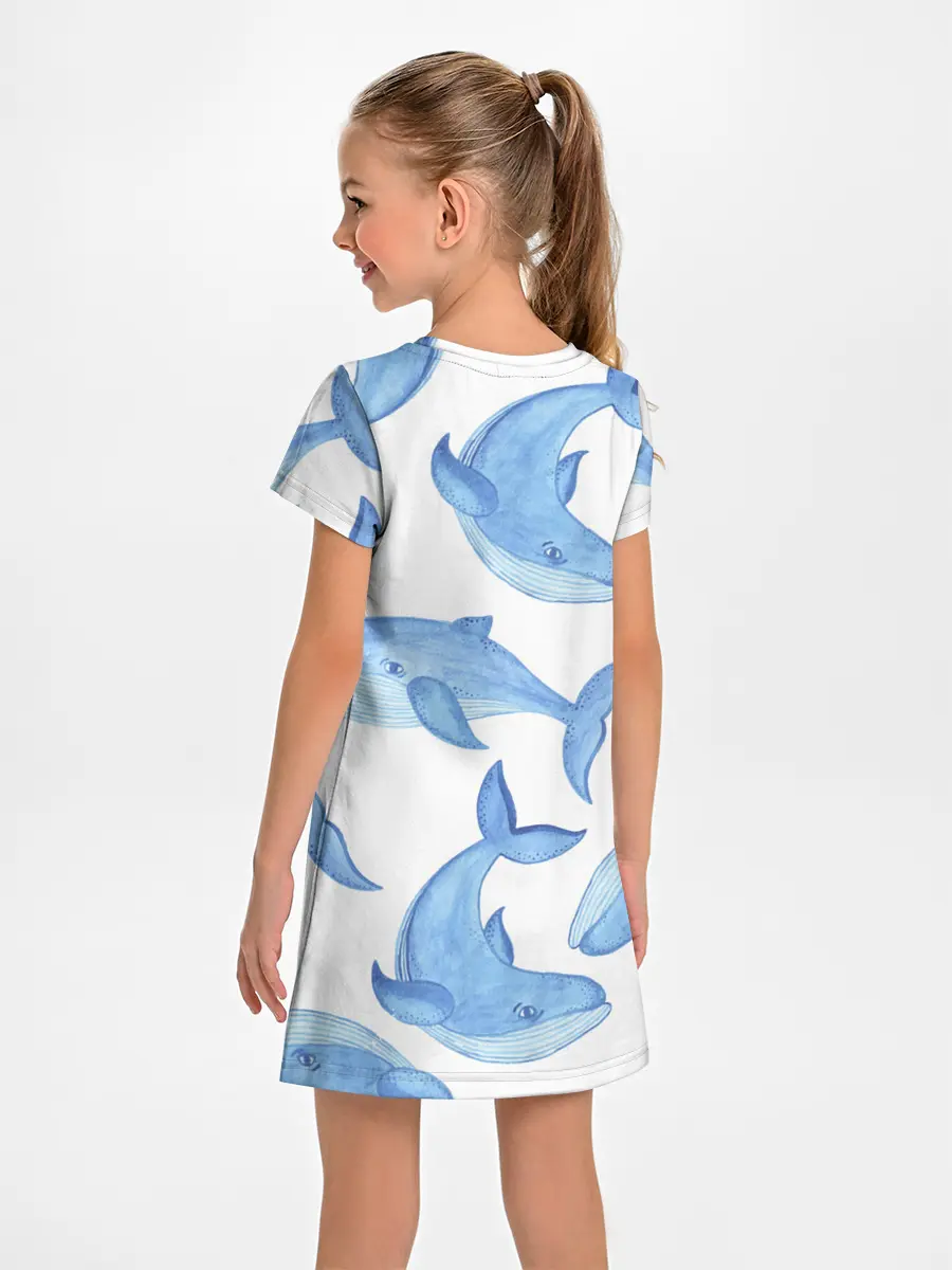 Детское платье / Косяк китов
