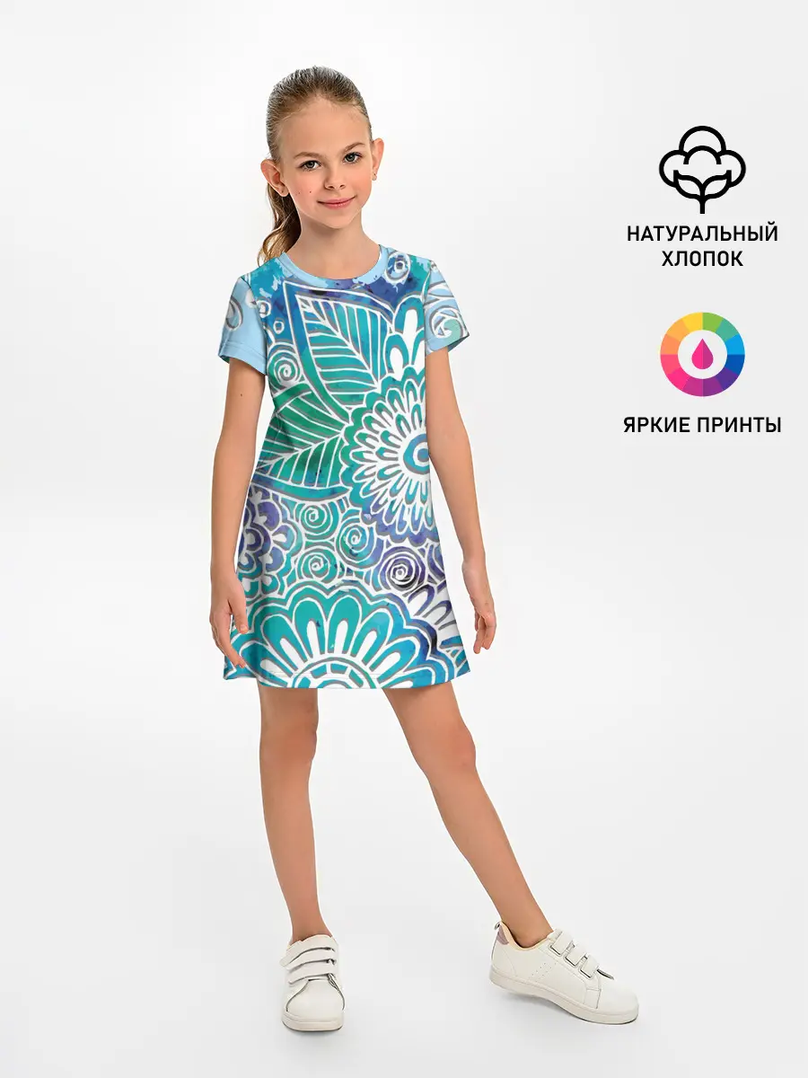Детское платье / цветочный узор