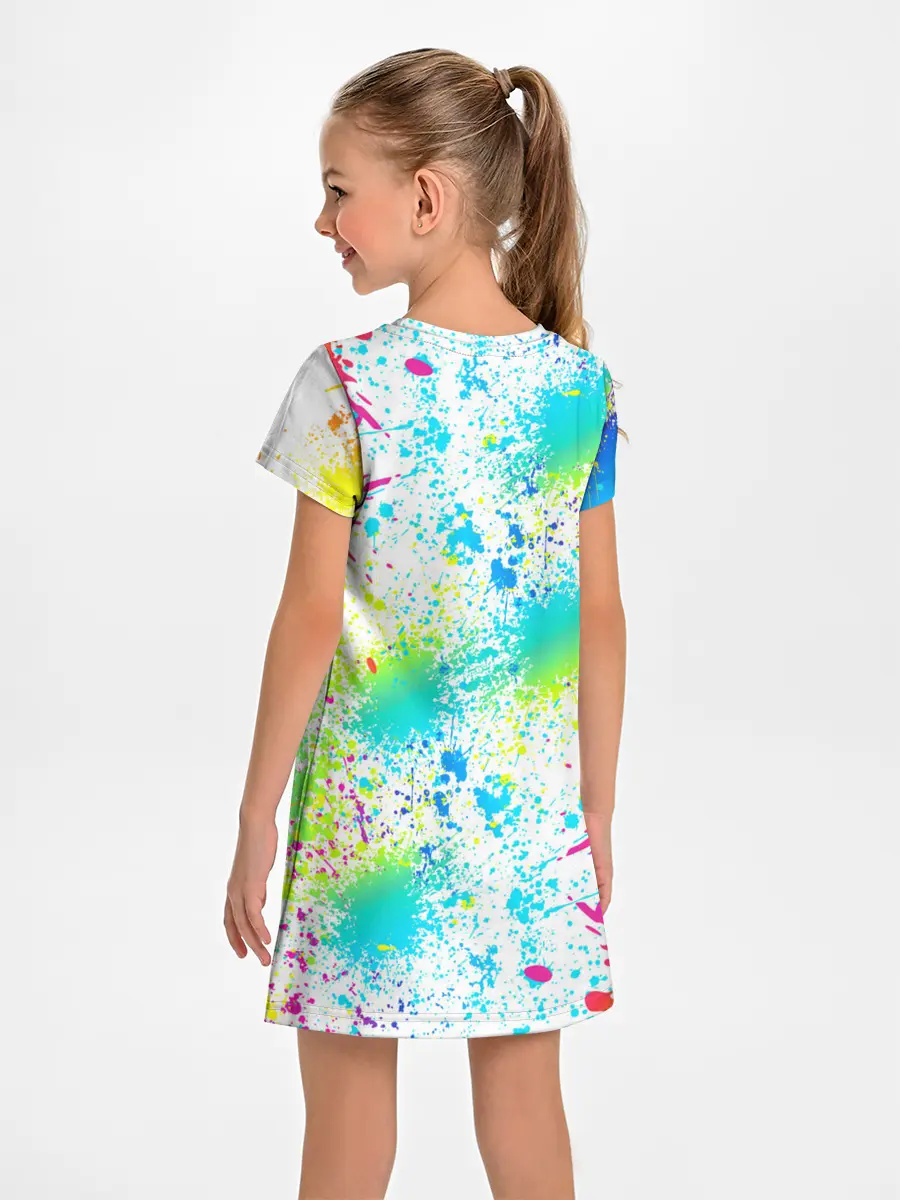 Детское платье / БРЫЗГИ НЕОНА