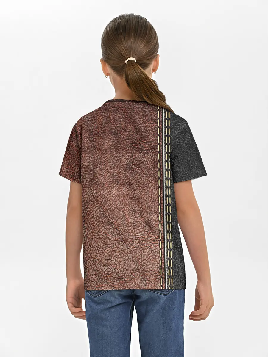 Детская базовая футболка / Текстура Кожи