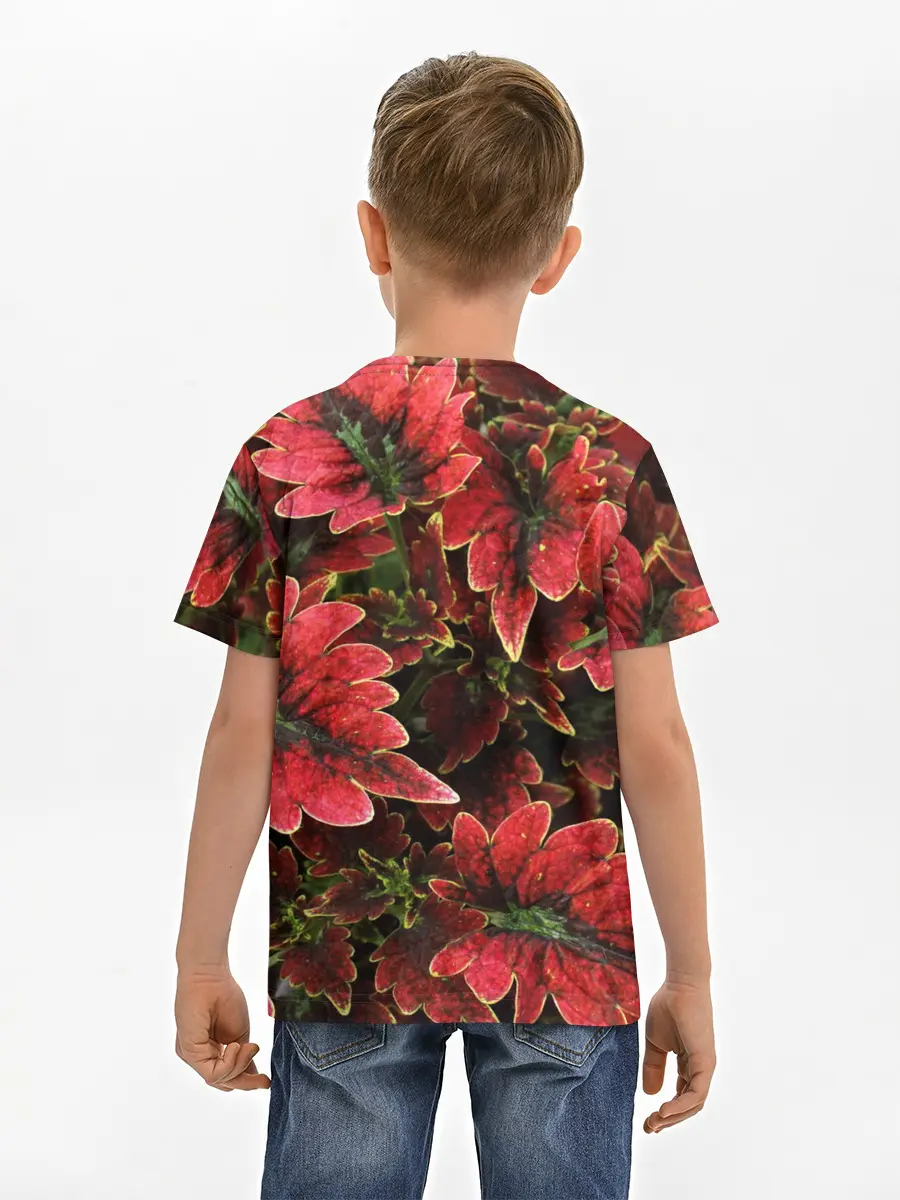 Детская базовая футболка / Красные листья