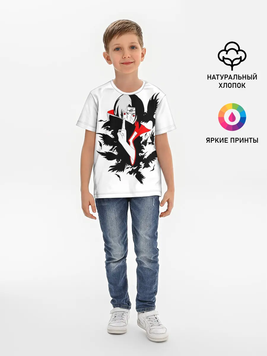 Детская базовая футболка / Человек и вороны аниме