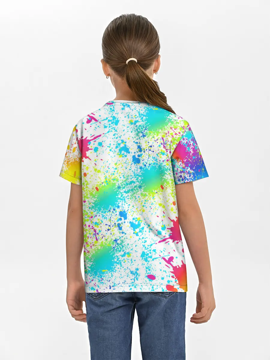 Детская базовая футболка / БРЫЗГИ НЕОНА