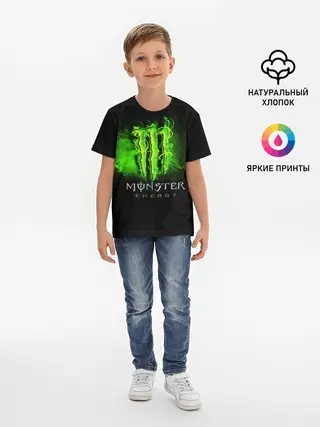 Детская базовая футболка / MONSTER ENERGY NEON | НЕОН