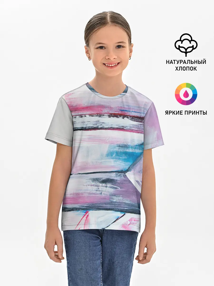 Детская базовая футболка / Цветные мелки