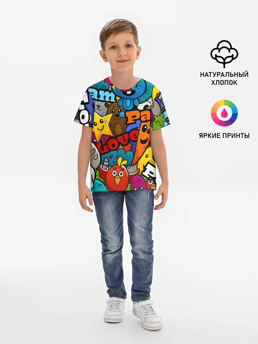 Детская базовая футболка / LOVE | PEACE | PARTY