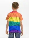 Детская базовая футболка / Радуга - мятая ткань полотно