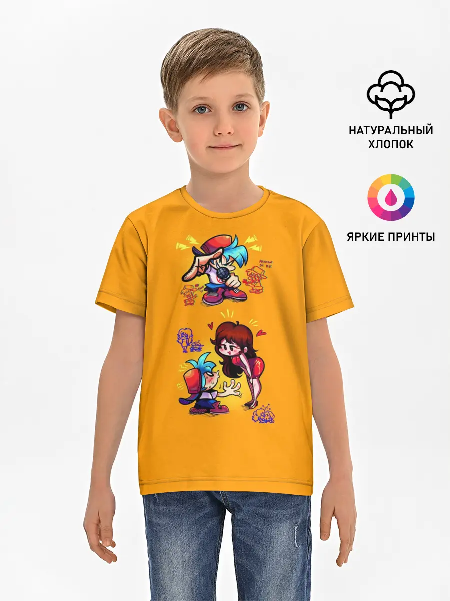 Детская базовая футболка / Boyfriend and Girlfriend FNF