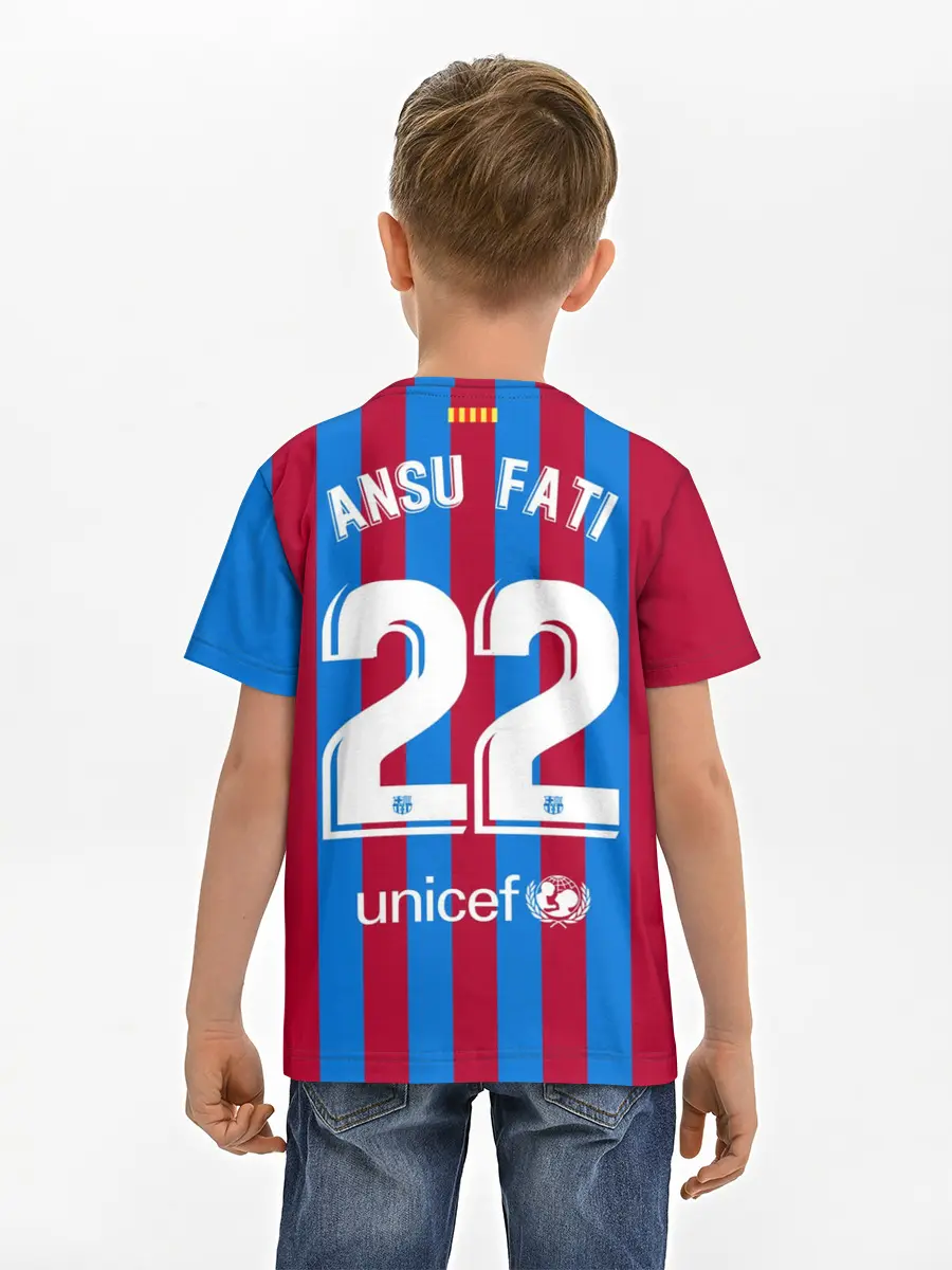 Детская базовая футболка / Ансу Фати Барселона 2021/2022