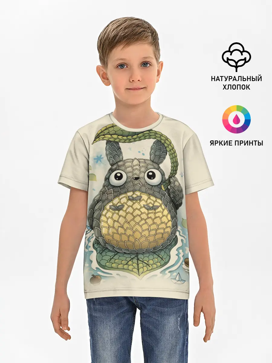 Детская базовая футболка / My Neighbor Totoro заяц с чешуей