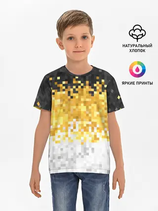 Детская базовая футболка / 1858 Имперский флаг пикселами