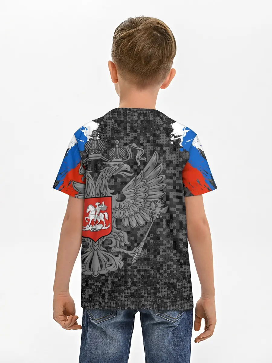 Детская базовая футболка / Двуглавый орел. Камуфляж