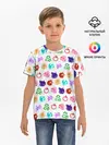 Детская базовая футболка / 7 СМЕРТНЫХ ГРЕХОВ ЦВЕТНОЙ ПАТТЕРН СИМВОЛЫ
