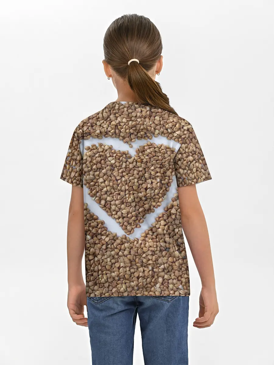 Детская базовая футболка / i love гречка