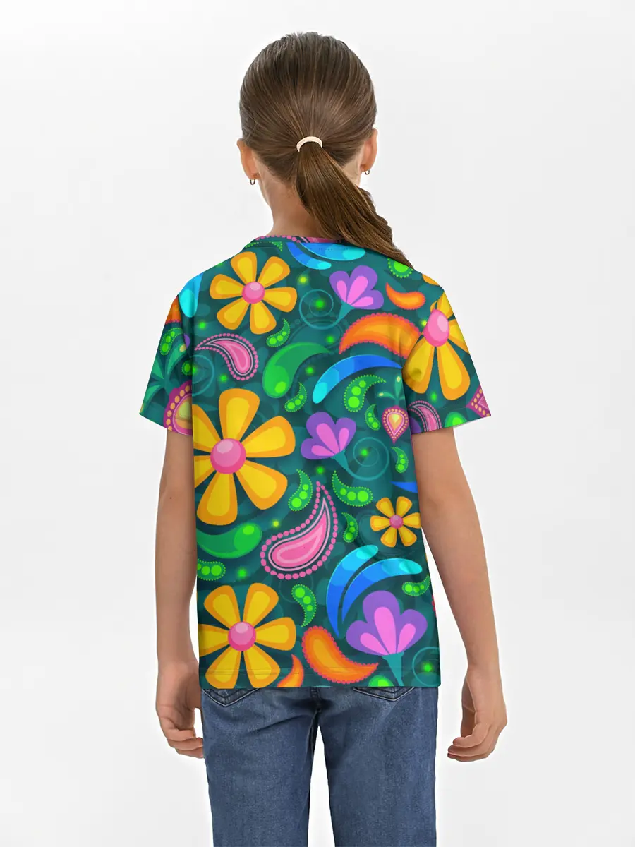 Детская базовая футболка / ЯРКИЕ ЦВЕТЫ