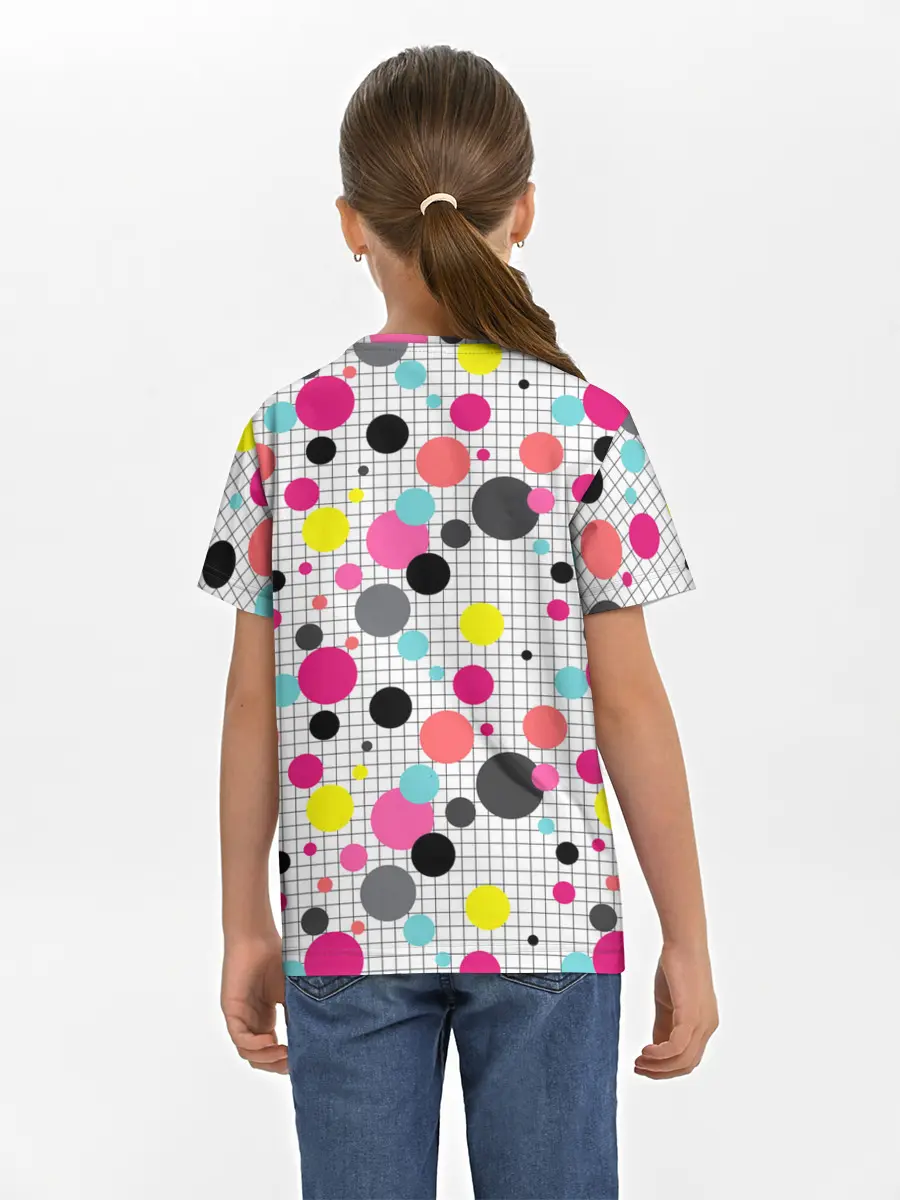 Детская базовая футболка / Горох разноцветный.