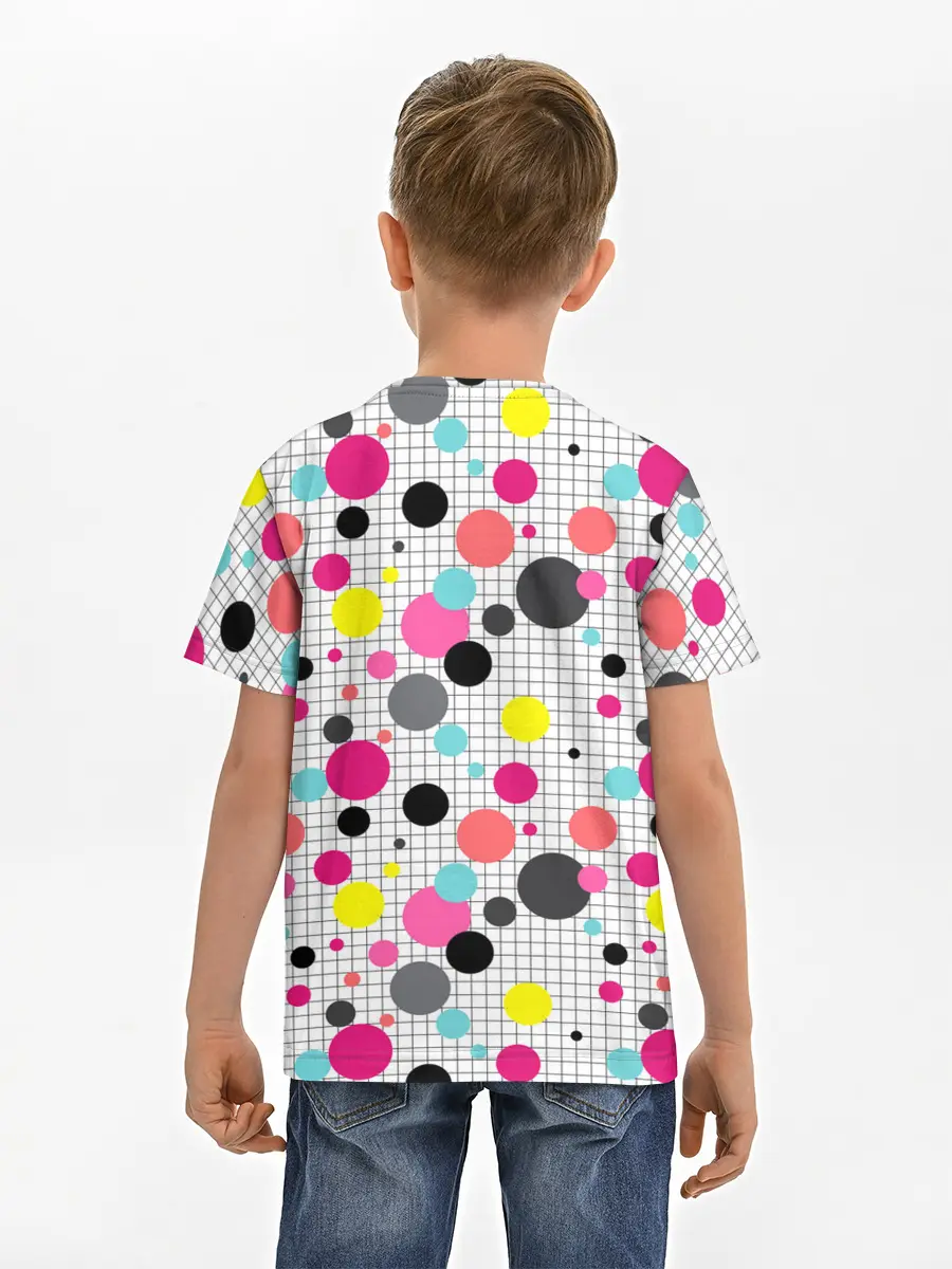 Детская базовая футболка / Горох разноцветный.