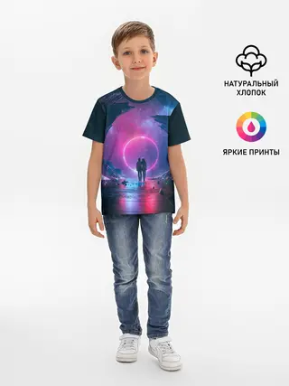 Детская базовая футболка / Любовь в космосе