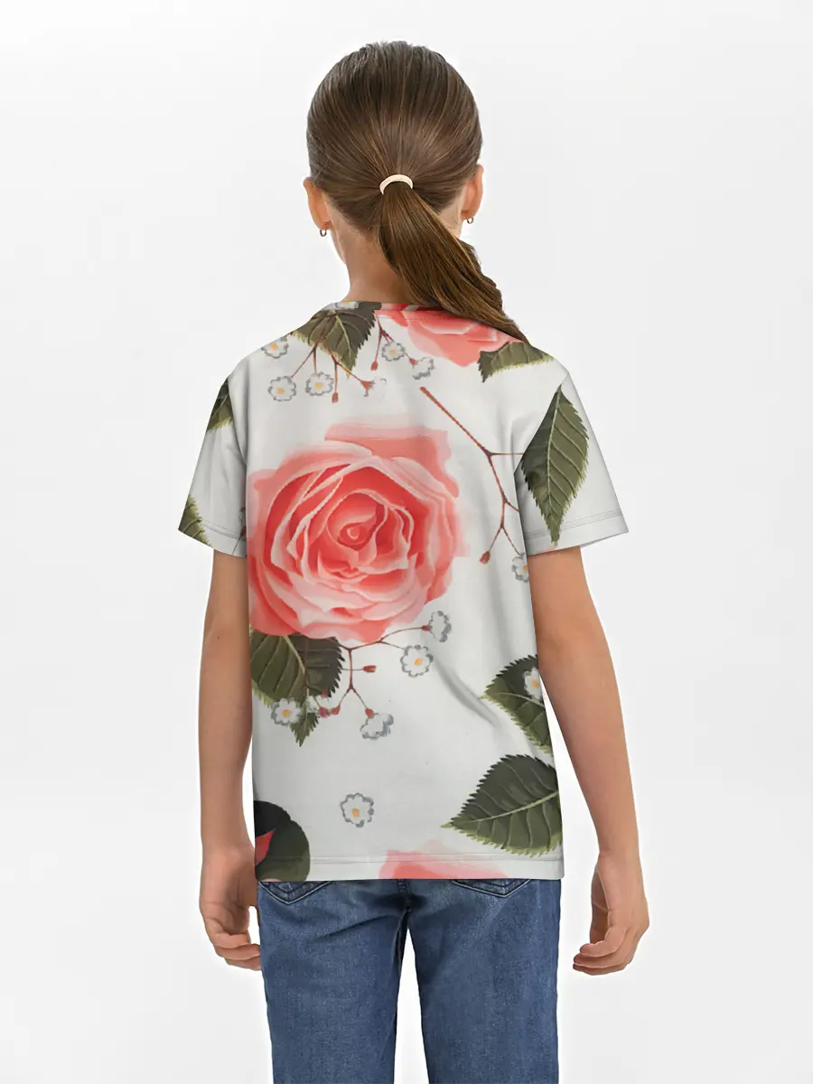 Детская базовая футболка / Нежные розы