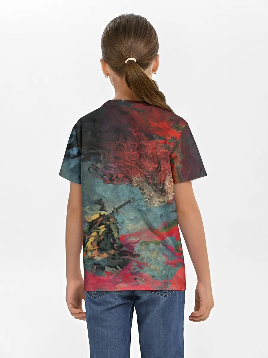 Детская базовая футболка / Sekiro Самурай против дракона