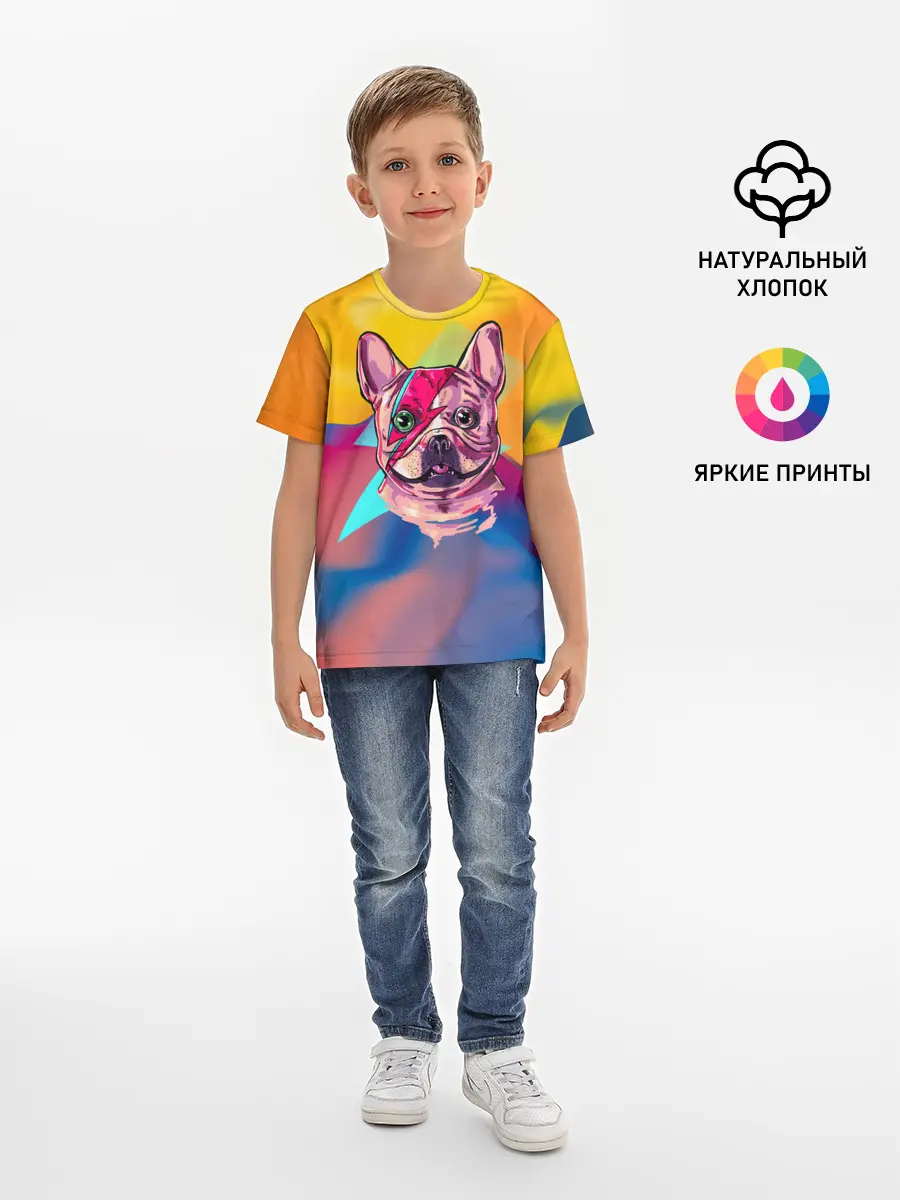Детская базовая футболка / Собака с молнией