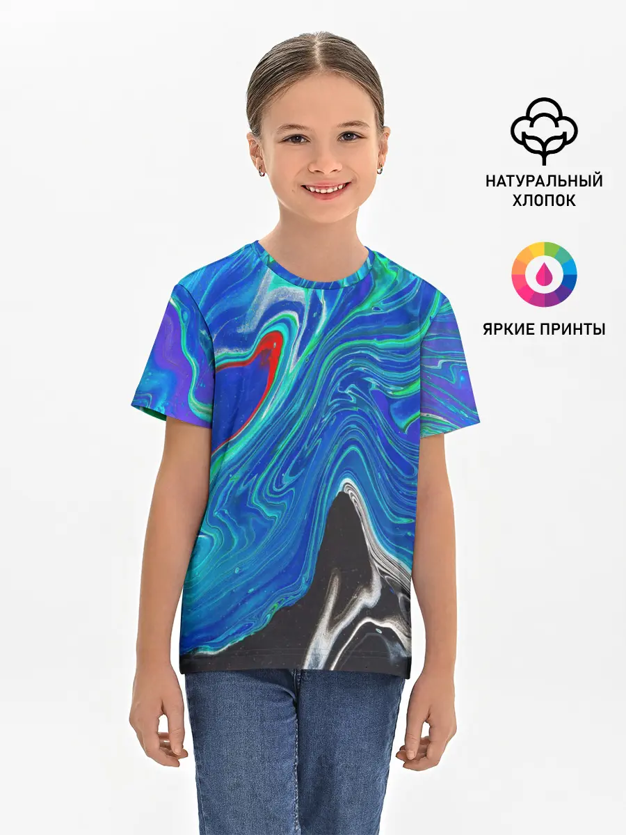 Детская базовая футболка / КИСЛОТНЫЙ АКРИЛ