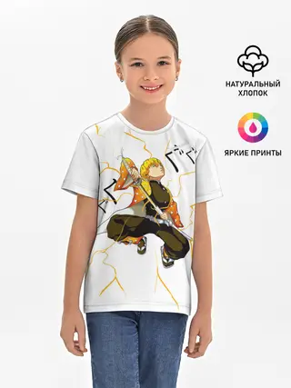 Детская базовая футболка / Agatsuma Zenitsu Kimetsu no Yaiba