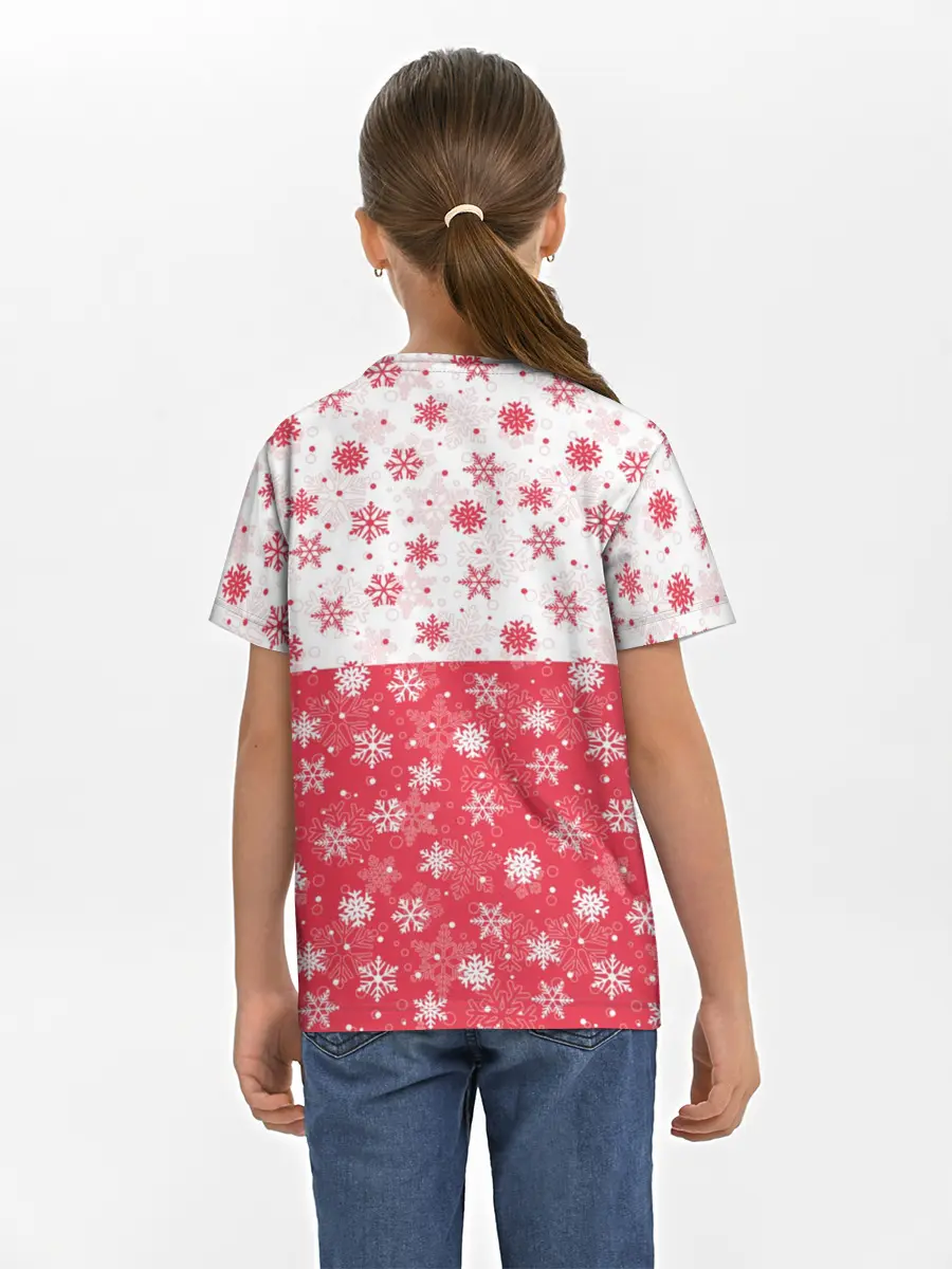 Детская базовая футболка / Снежинки