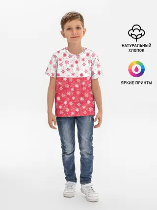 Детская базовая футболка / Снежинки
