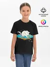 Детская базовая футболка / Flat earth Cat