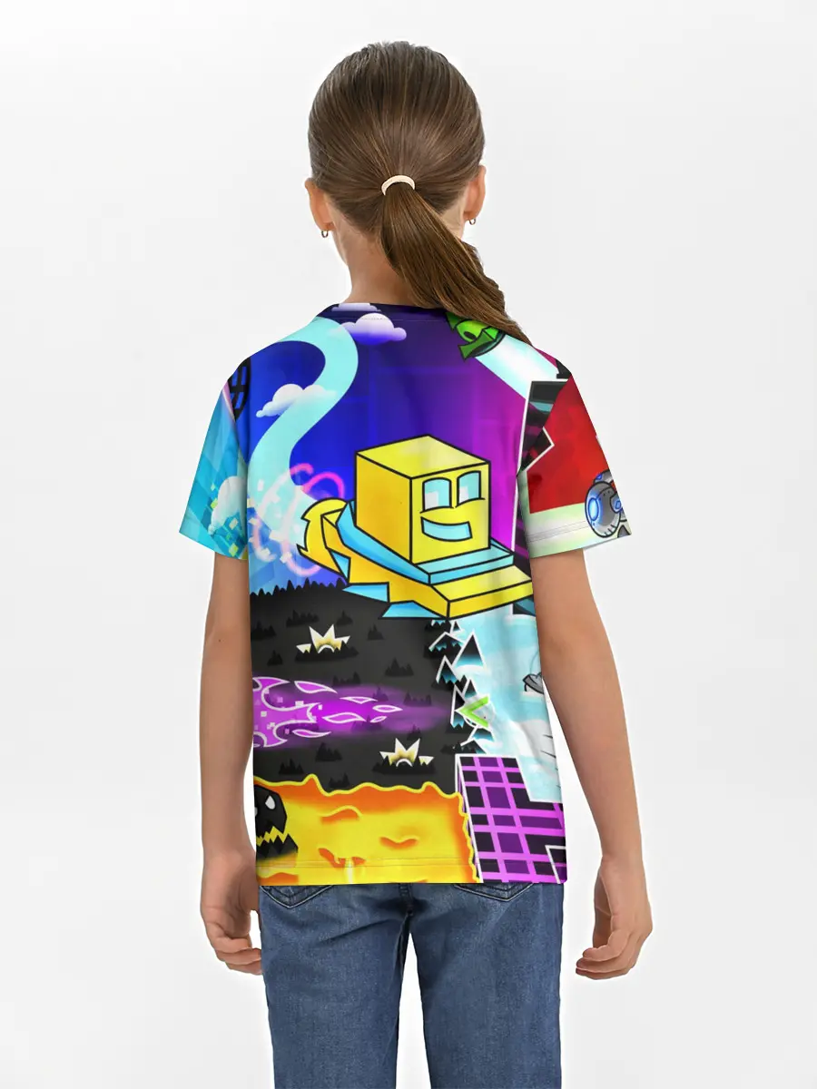 Детская базовая футболка / GEOMETRY DASH / ГЕОМЕТРИ ДАШ