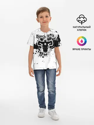 Детская базовая футболка / Черные быки брызги Чёрный клевер
