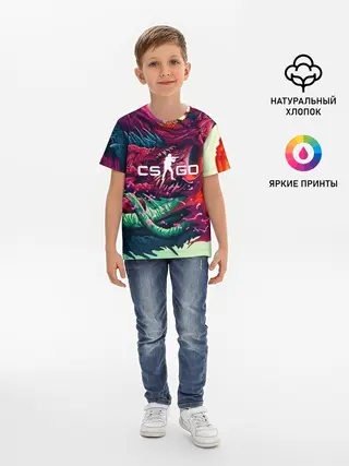 Детская базовая футболка / CS GO hyper beast skin