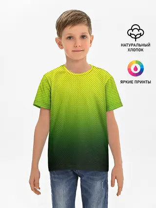 Детская базовая футболка / Зелёная текстура