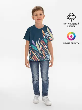 Детская базовая футболка / Перья