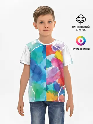 Детская базовая футболка / Акварель
