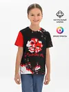 Детская базовая футболка / Черный Клевер с ярким красным куском