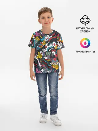 Детская базовая футболка / Покерный коллаж