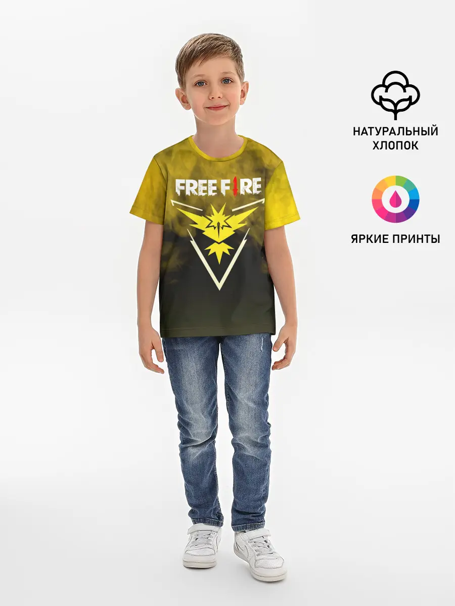 Детская базовая футболка / FREEFIRE | YELLOW SMOKE