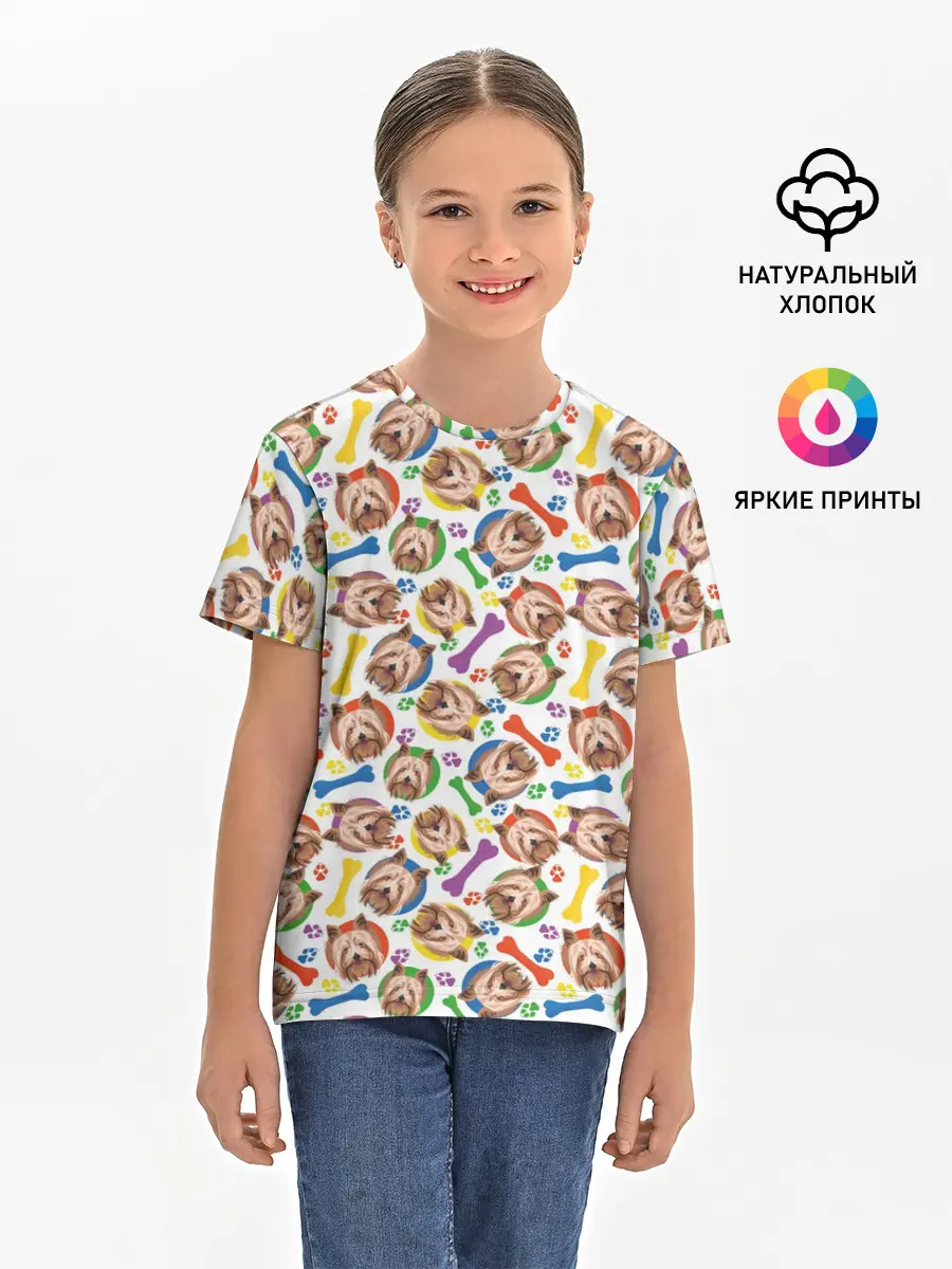 Детская базовая футболка / Йоркширский Терьер