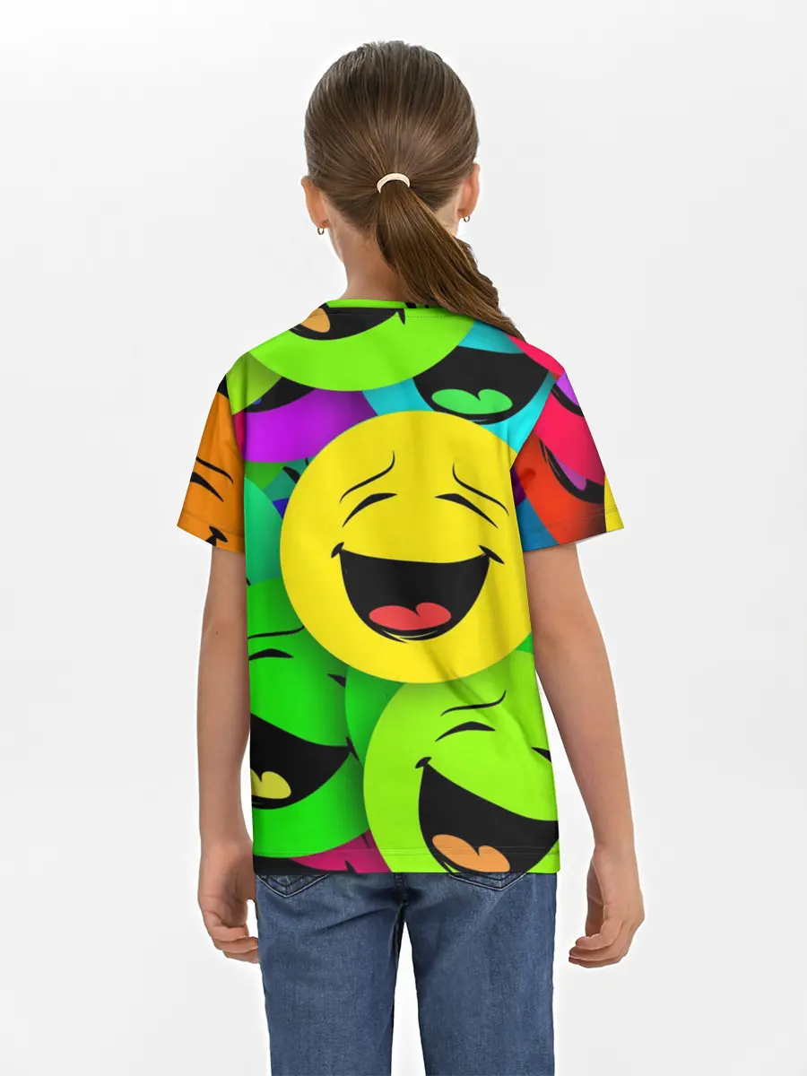 Детская базовая футболка / ВЕСЁЛЫЕ СМАЙЛИКИ.