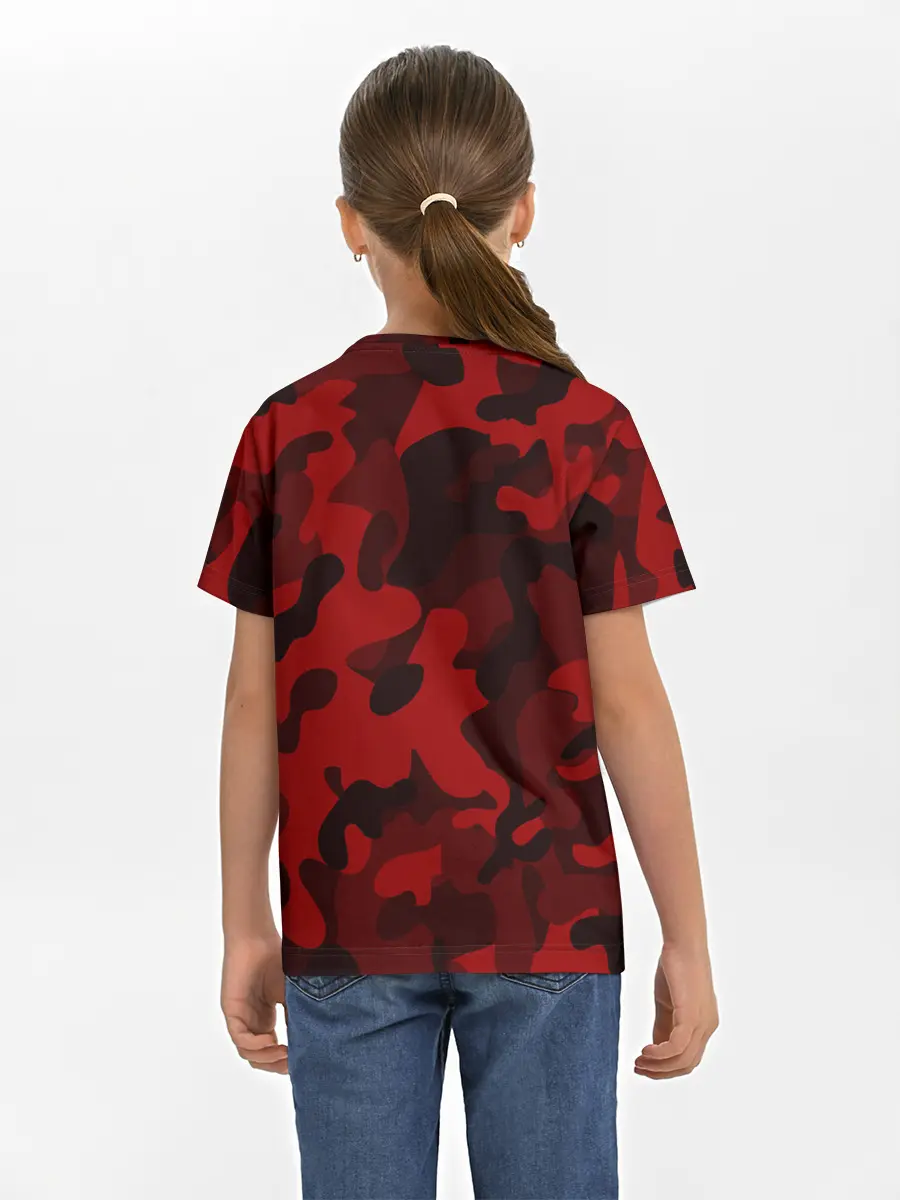 Детская базовая футболка / RED MILITARY | КРАСНЫЙ КАМУФЛЯЖ