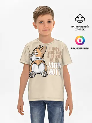 Детская базовая футболка / Милый Корги
