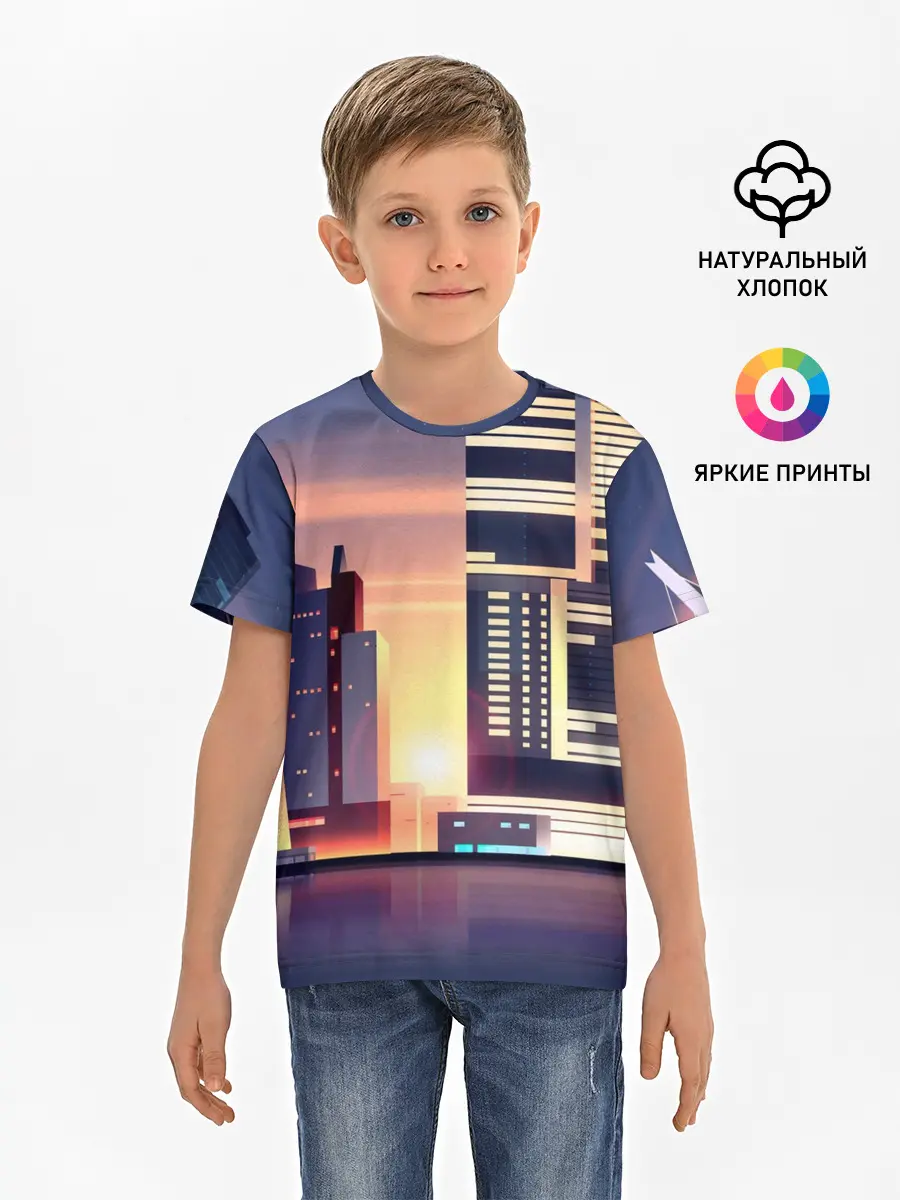 Детская базовая футболка / Ночной Город